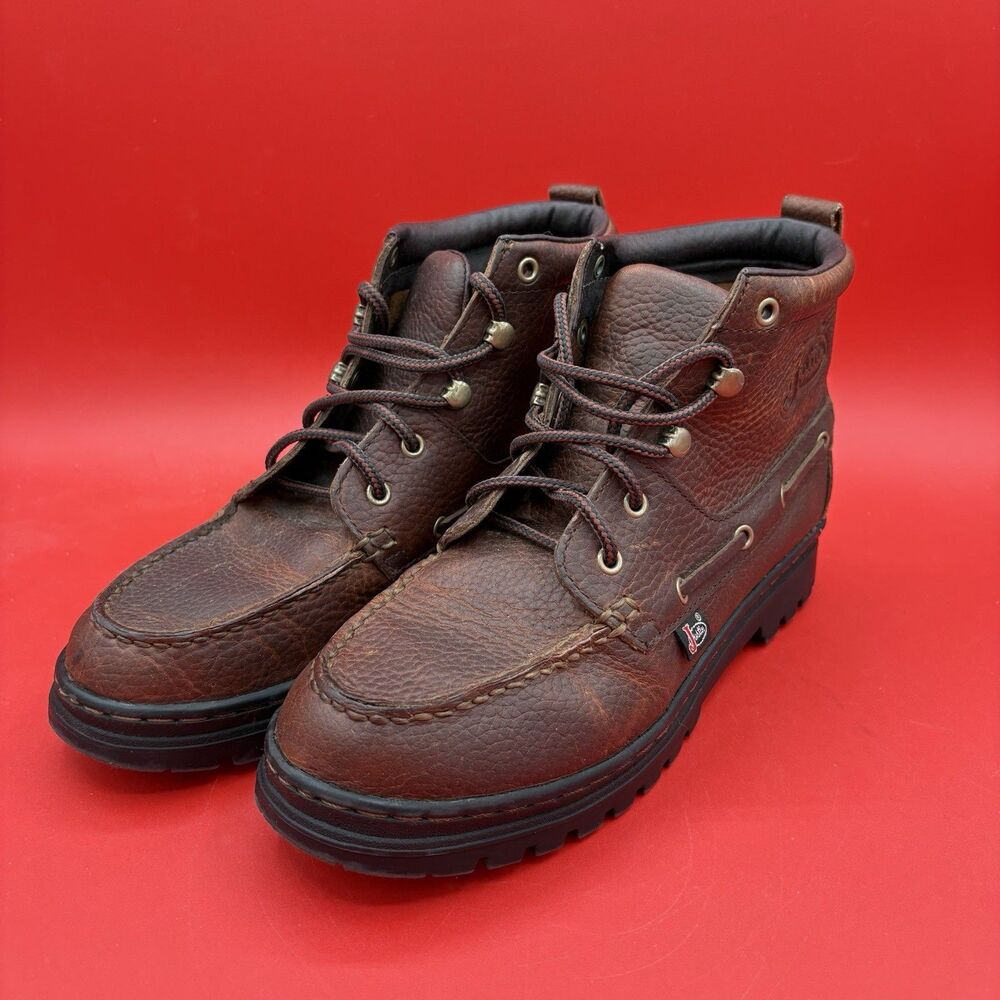 Justin Chip Chukka Boots Womens Size 9M Brown Leather Ankle Lace Up L0991